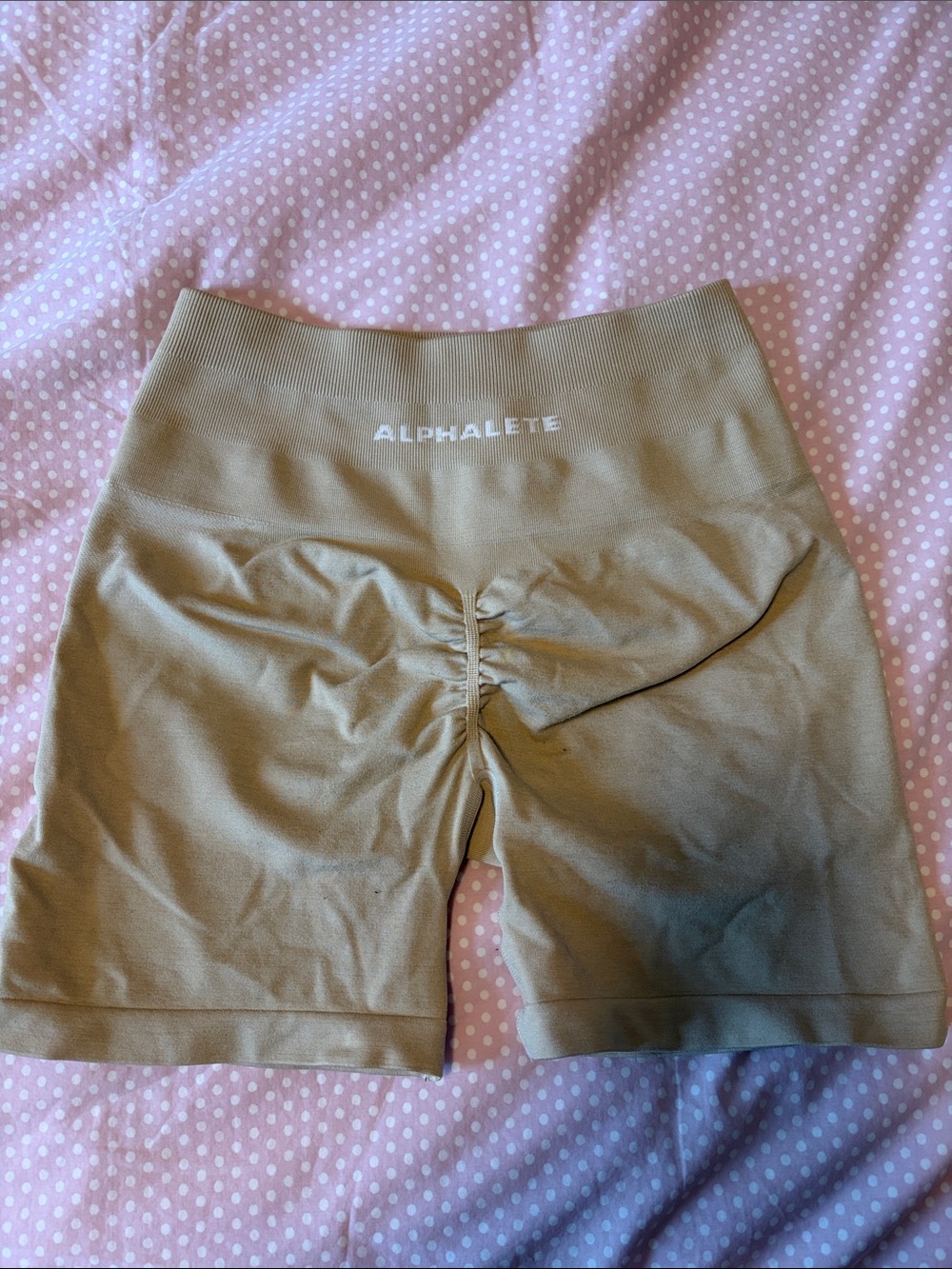 Alphalete High-Rise Scrunch Seam Bike Shorts — Olive Green